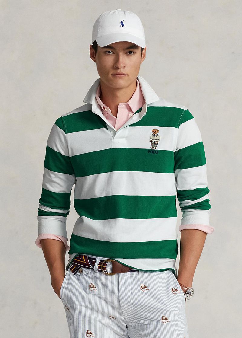 Poleras Polo Polo Ralph Lauren Hombre Custom Slim Fit Bear Rugby Chile Blancas RZOUS-5067